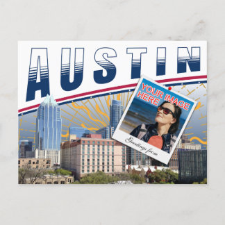 Levendige fotocollage in Austin Texas Briefkaart
