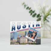 Levendige fotocollage in Austin Texas Briefkaart (Staand voorkant)
