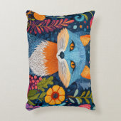 Levendige Fox Dot Art te midden van weelderige flo Accent Kussen (Voorkant(Verticaal))