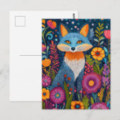 Levendige Fox Dot Art te midden van weelderige flo Briefkaart (Voorkant / Achterkant)
