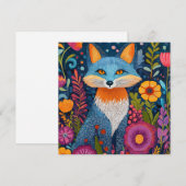 Levendige Fox Dot Art te midden van weelderige flo Feestdagenkaart (Voorkant / Achterkant)