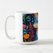 Levendige Fox Dot Art te midden van weelderige flo Koffiemok (Links)
