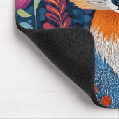 Levendige Fox Dot Art te midden van weelderige flo Muismat (Hoek)