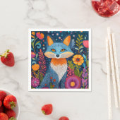 Levendige Fox Dot Art te midden van weelderige flo Servet (Insitu)