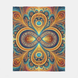 Levendige Fractal Art Fleece Deken