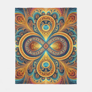 Levendige Fractal Art Fleece Deken