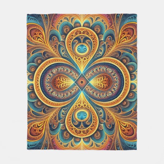 Levendige Fractal Art Fleece Deken (Voorkant)