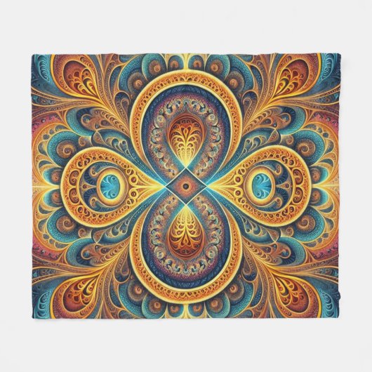 Levendige Fractal Art Fleece Deken (Voorkant (Horizontaal))