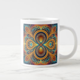 Levendige Fractal Art Giant Coffee Mok