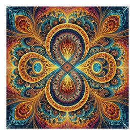 Levendige Fractal Art Jigsaw puzzel Perfect Poster