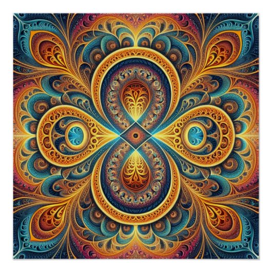 Levendige Fractal Art Jigsaw puzzel Perfect Poster (Voorkant)