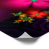 Levendige Fractal Bloemen Poster (Hoek)