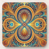 Levendige fractale kunst bier onderzetter (Voorkant)