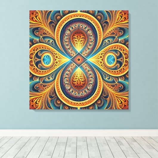 Levendige fractale kunst canvas afdruk (Insitu (Houten vloer))