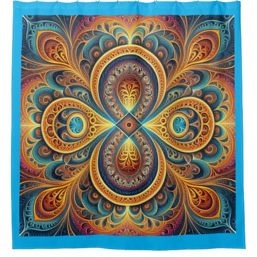 Levendige fractale kunst douchegordijn (Voorkant)