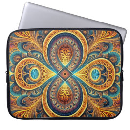 Levendige fractale kunst laptop sleeve