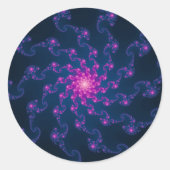 Levendige fractale kunst ronde sticker (Voorkant)