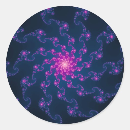 Levendige fractale kunst ronde sticker (Voorkant)