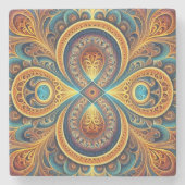 Levendige fractale kunst stenen onderzetter (Voorkant)