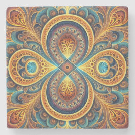 Levendige fractale kunst stenen onderzetter