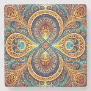 Levendige fractale kunst stenen onderzetter