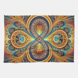 Levendige fractale kunst theedoek