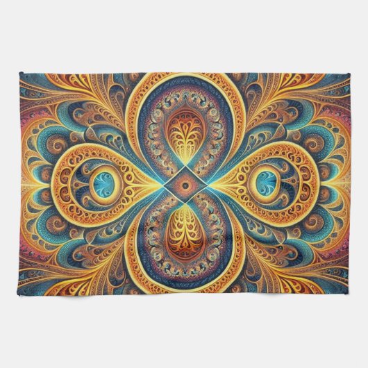 Levendige fractale kunst theedoek (Horizontaal)