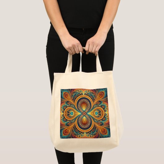 Levendige fractale kunst tote bag (Voorkant (product))