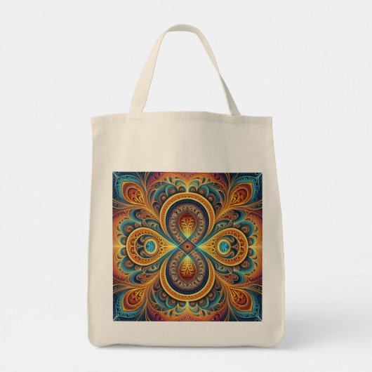 Levendige fractale kunst tote bag (Achterkant)