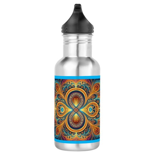 Levendige fractale kunst waterfles  (Rechts)