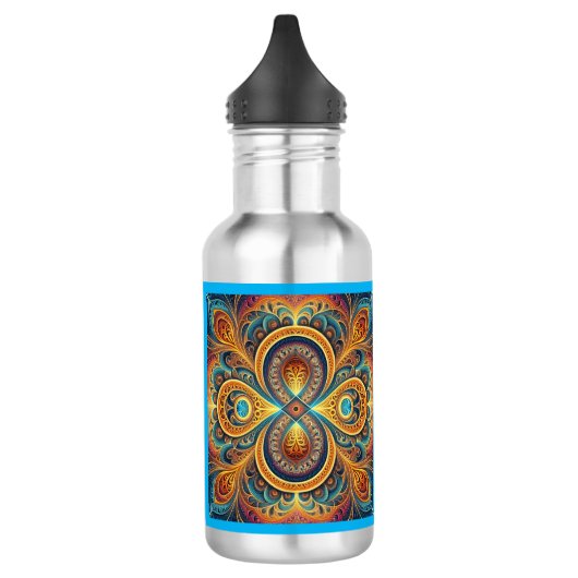 Levendige fractale kunst waterfles  (Links)