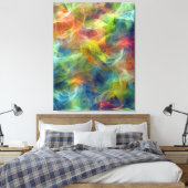 Levendige Fractale Nevel Wervelende Energie Canvas Afdruk (Insitu (Slaapkamer))