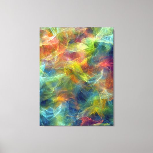 Levendige Fractale Nevel Wervelende Energie Canvas Afdruk (Voorkant)