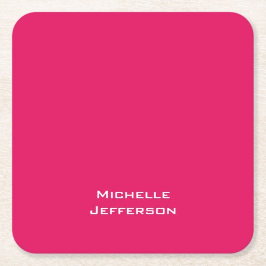 Levendige framboos roze rood moderne stijlvolle tr kartonnen onderzetters (Voorkant)