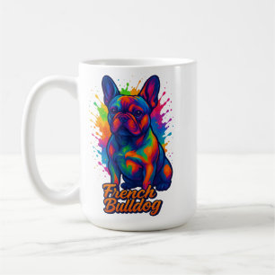 Levendige Franse Bulldog Pop Art Illustratie Koffiemok