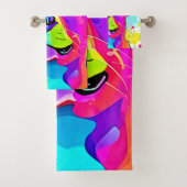 Levendige Franse Bulldog Puppy Art Bad Handdoek (Insitu)