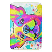 Levendige Franse Bulldog Puppy Art Badmat (Voorkant Verticaal)