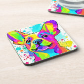 Levendige Franse Bulldog Puppy Art Bier Onderzetter (Linkerzijde)