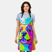 Levendige Franse Bulldog Puppy Art Schort (Gedragen)