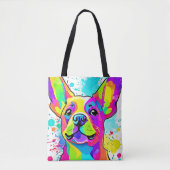 Levendige Franse Bulldog Puppy Art Tote Bag (Voorkant)