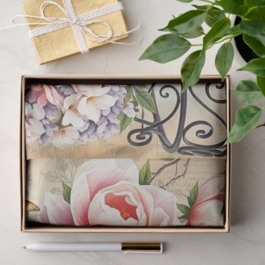 Levendige Franse Collage Decoupage | Parijse Vinta Tissuepapier (Geschenk)