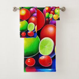Levendige Fruit Medley Art Bad Handdoek