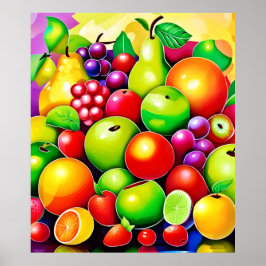 Levendige Fruit Medley Art Poster