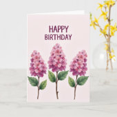 Levendige Fuchsia Verjaardagskaart Kaart (Gele Bloem)