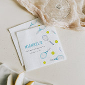 Levendige Fun Tennis Verjaardagspapier Servet