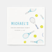 Levendige Fun Tennis Verjaardagspapier Servet (Voorkant)