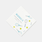 Levendige Fun Tennis Verjaardagspapier Servet (Hoek)