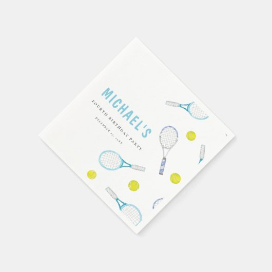 Levendige Fun Tennis Verjaardagspapier Servet (Hoek)