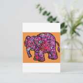 levendige funky graffiti-olifant briefkaart (Staand voorkant)