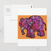 levendige funky graffiti-olifant briefkaart (Voorkant / Achterkant)